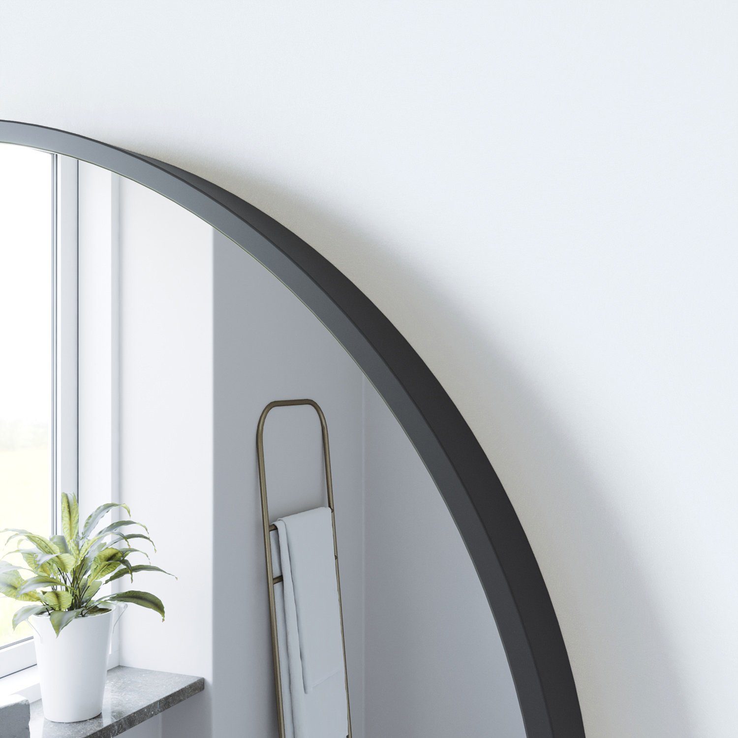 AQUALAVOS Wandspiegel Rund Spiegel 60cm Schminkspiegel Dekorative Wandspiegel für Badezimmer, 4 mm Kristallglas hochwertigem Aluminium für Badezimmer Ankleideraum