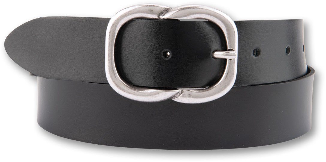 BERND GÖTZ Ledergürtel mit Schließe im Art-Deko-Style schwarz