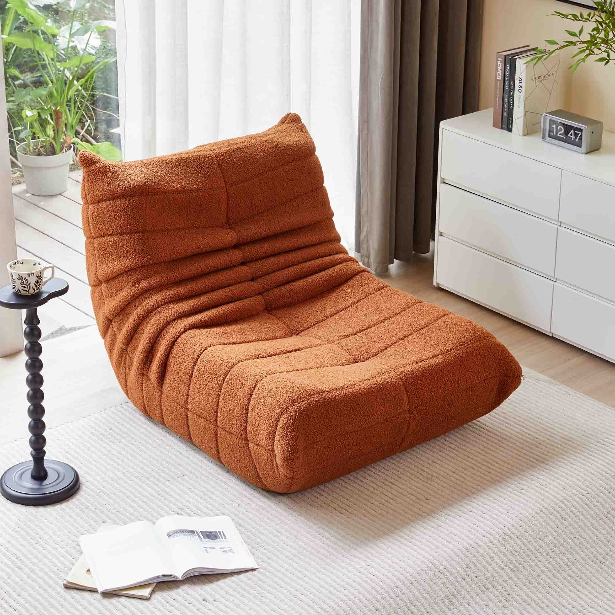 OKWISH Sitzsack Einzelsofa, Wohnzimmer Sofa, Loungesofa, Kindersofa, Küchensofa (Teddyfleece+Schaumstoff mit hoher Dichte, 1 St., Interne rahmenlose Struktur), Produkt als komprimierte Verpackung