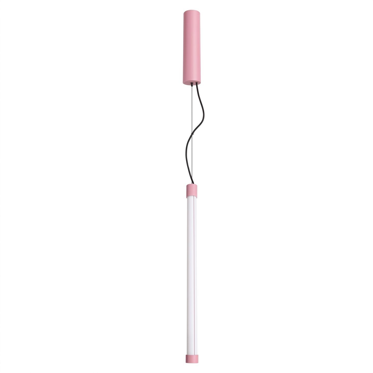 Licht-Erlebnisse Pendelleuchte ORSAY, LED fest integriert, Neutralweiß, LED Dimmer Metall H: max. 200 cm D: 3 cm rund Pink 4000 K 1570 lm