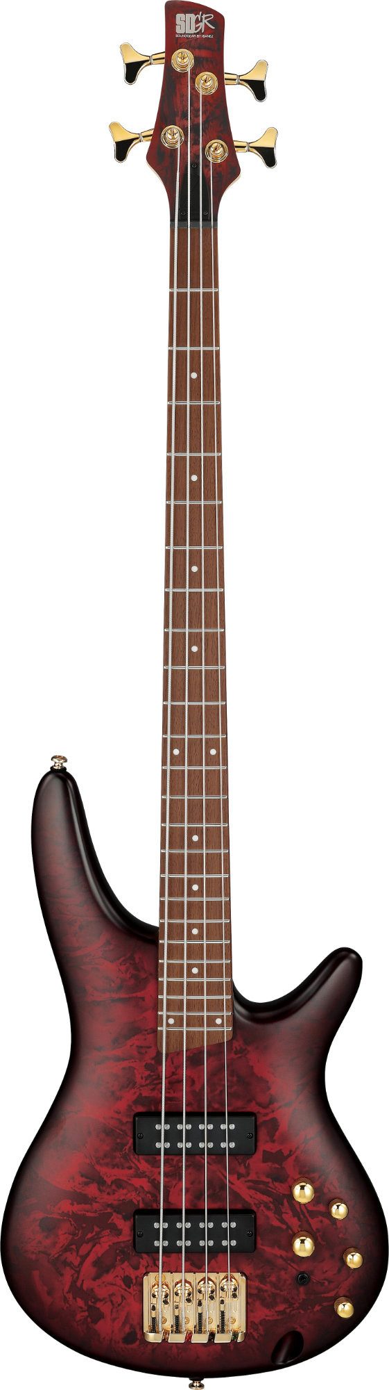 Ibanez E-Bass Ibanez SR300EDX-WZM Wine Red Frozen Matte, SR, E-Bass mit aktiver Elektronik, 4-St.