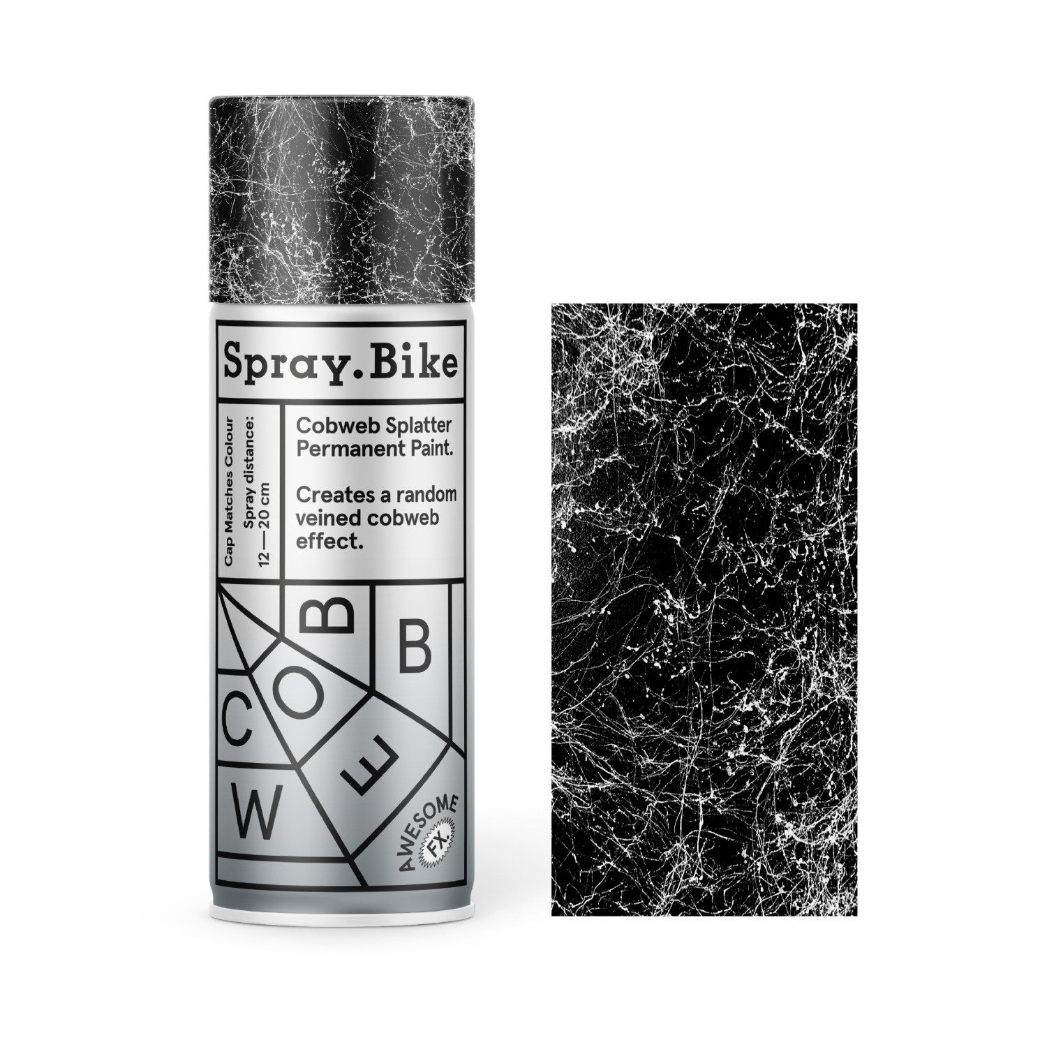 Spray.Bike Sprühflasche SPRAY.BIKE Fahrrad Lackspray Cobweb Splatter - Spinnenweben-Look