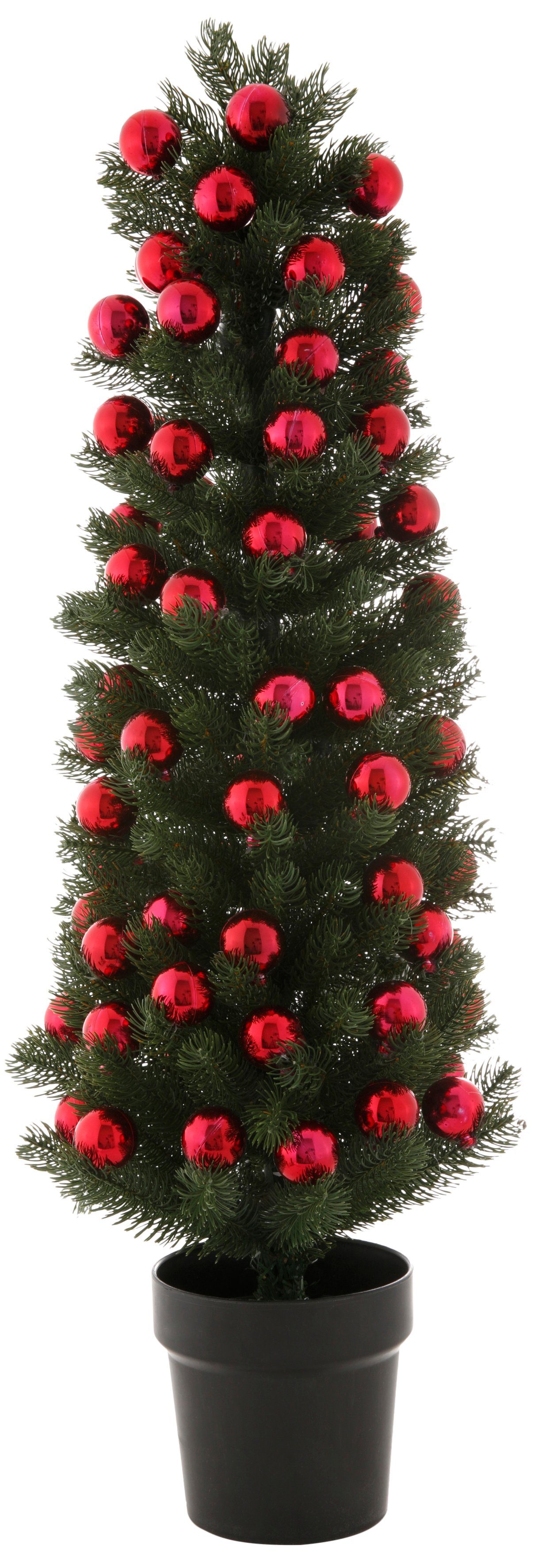 Myflair Möbel & Accessoires Künstlicher Weihnachtsbaum Weihnachtsdeko, künstlicher Christbaum, Tannenbaum, im Topf, mit roten Kugeln