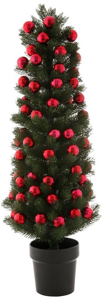 Myflair Möbel & Accessoires Künstlicher Weihnachtsbaum Weihnachtsdeko, künstlicher  Christbaum, Tannenbaum, im Topf, mit roten Kugeln