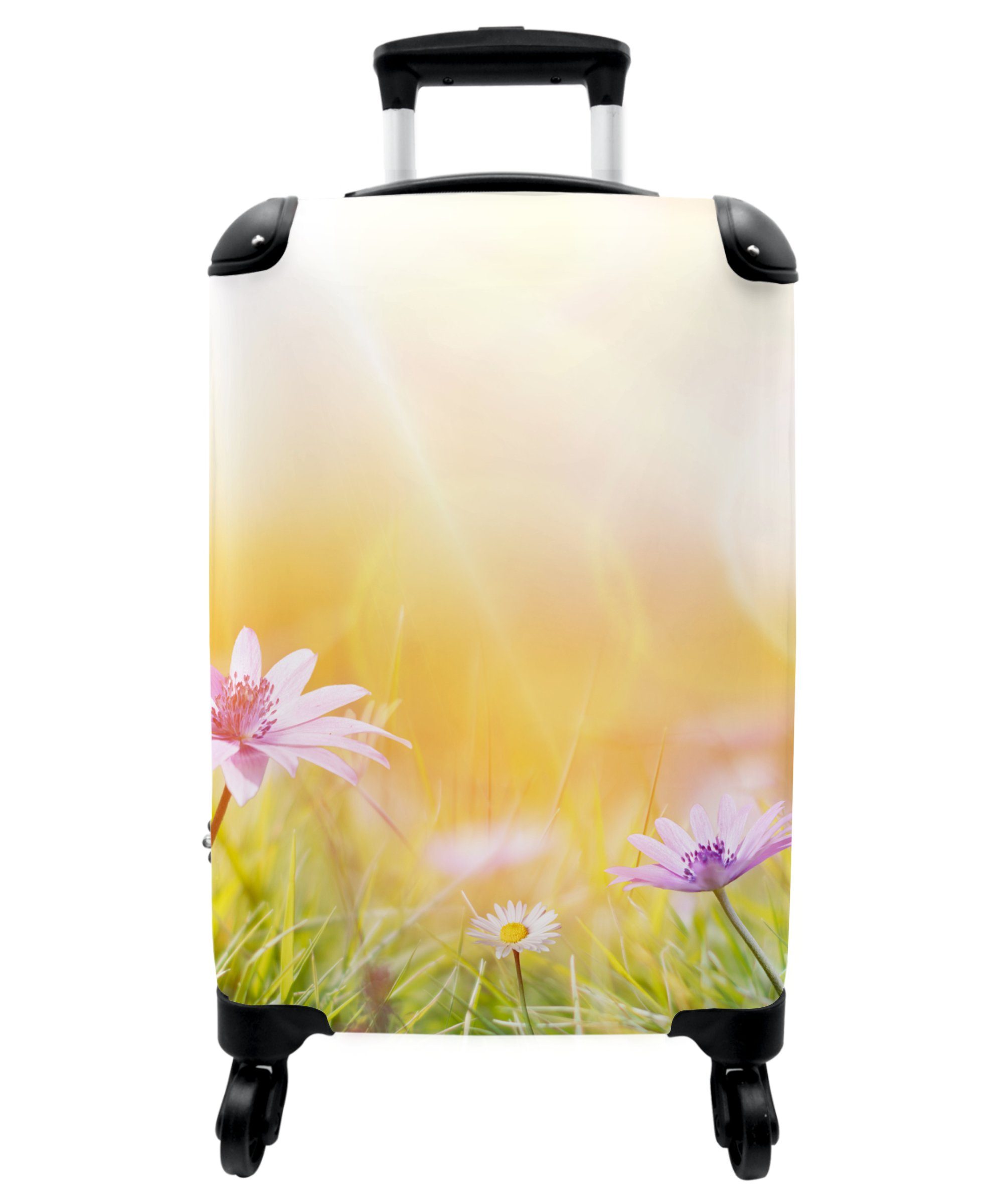 - Gras, Rollen - Frühling Kleine 4 Handgepäck Trolley 4 Sonne 55x35x20cm Blumen Rollkoffer mit Cabin - Reisekoffer - NoBoringSuitcases.com© Handgepäckkoffer Rollen, - Rosa