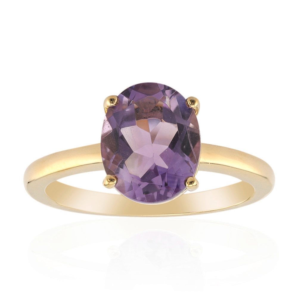 Cavill Solitärring Amethyst Ring 2,25 ct Ovalschliff, vergoldet, 925 Silber, Damen (1-tlg)