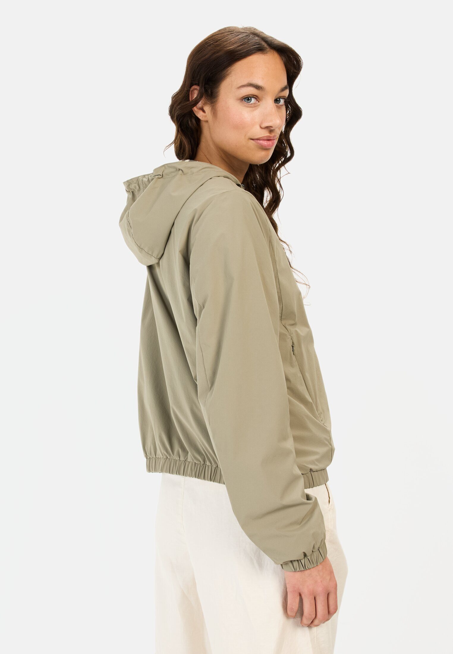 camel active Blouson mit Allover-Print und unifarbener Seite Langarm Marken günstig online kaufen