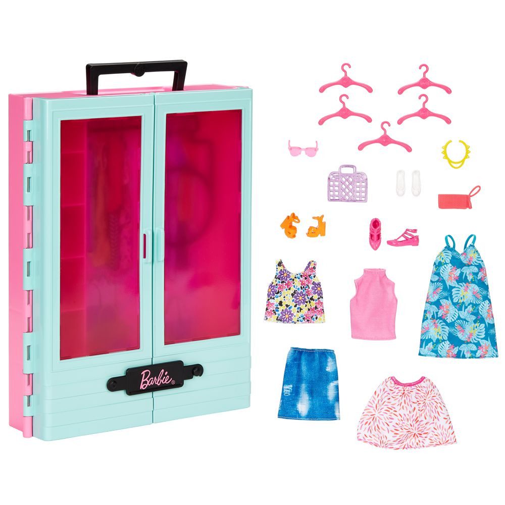 Barbie Меблі для лялькового будиночка Barbie Kleiderschrank mit Kleidung Mattel HKR92 Möbel Spiel-Set