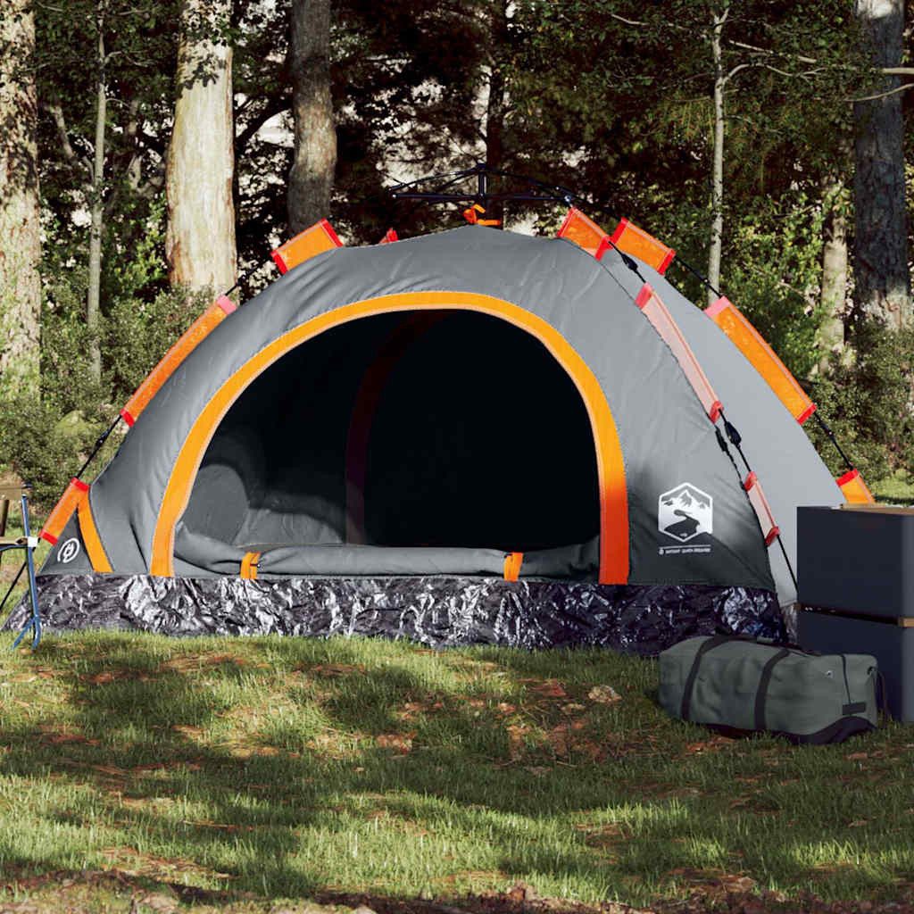 Faltzelt Campingzelt Kuppel 200x150x120 cm Grau-Orange