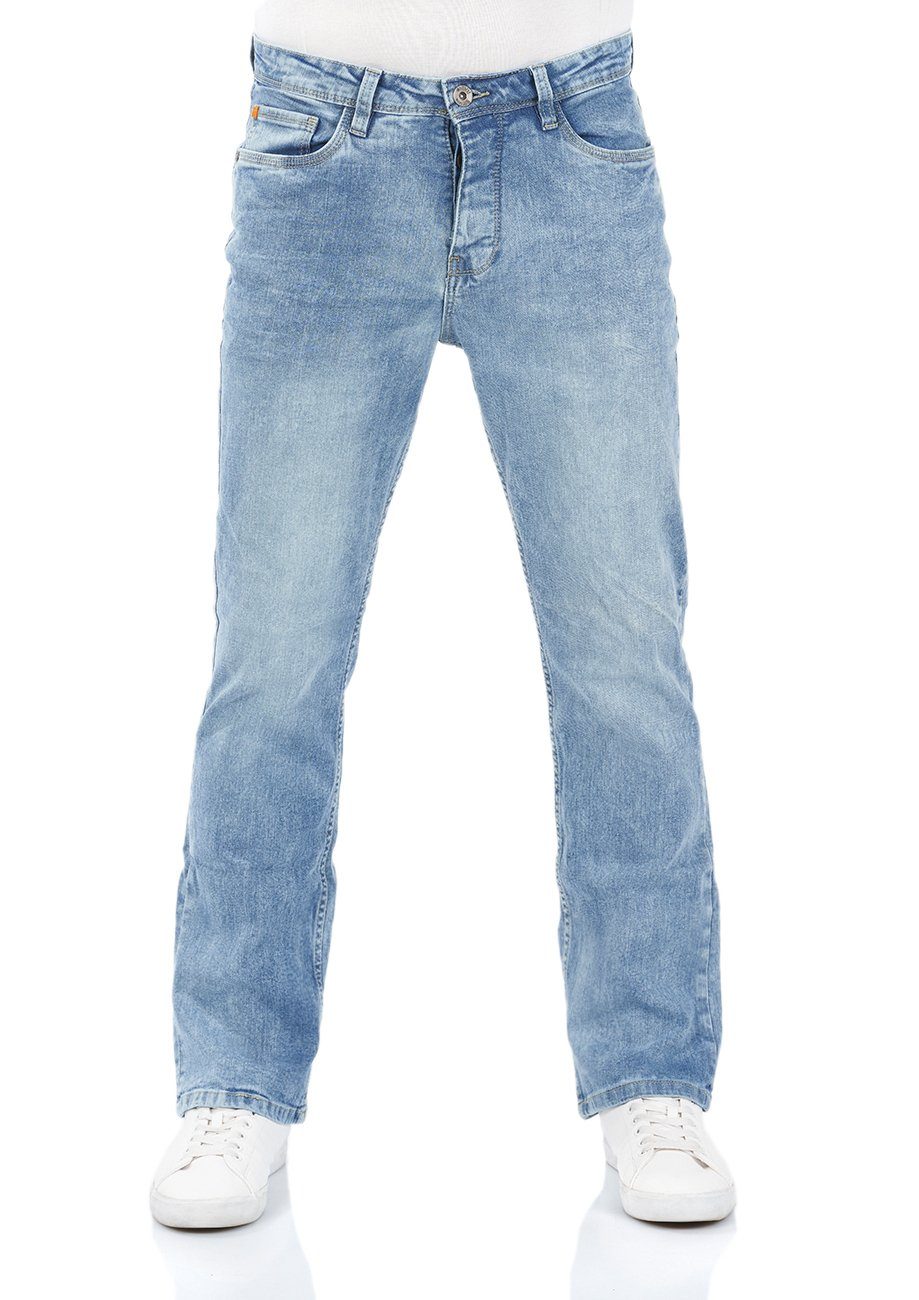 riverso Bootcut-Jeans Herren Jeanshose RIVFalko Light Boot Denim Denim Cut Blue Fit Hose mit Stretch (L148)