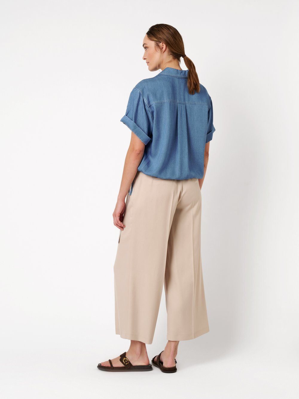 TONI Hemdbluse Clay mit Raffung und Schnürung am Saum