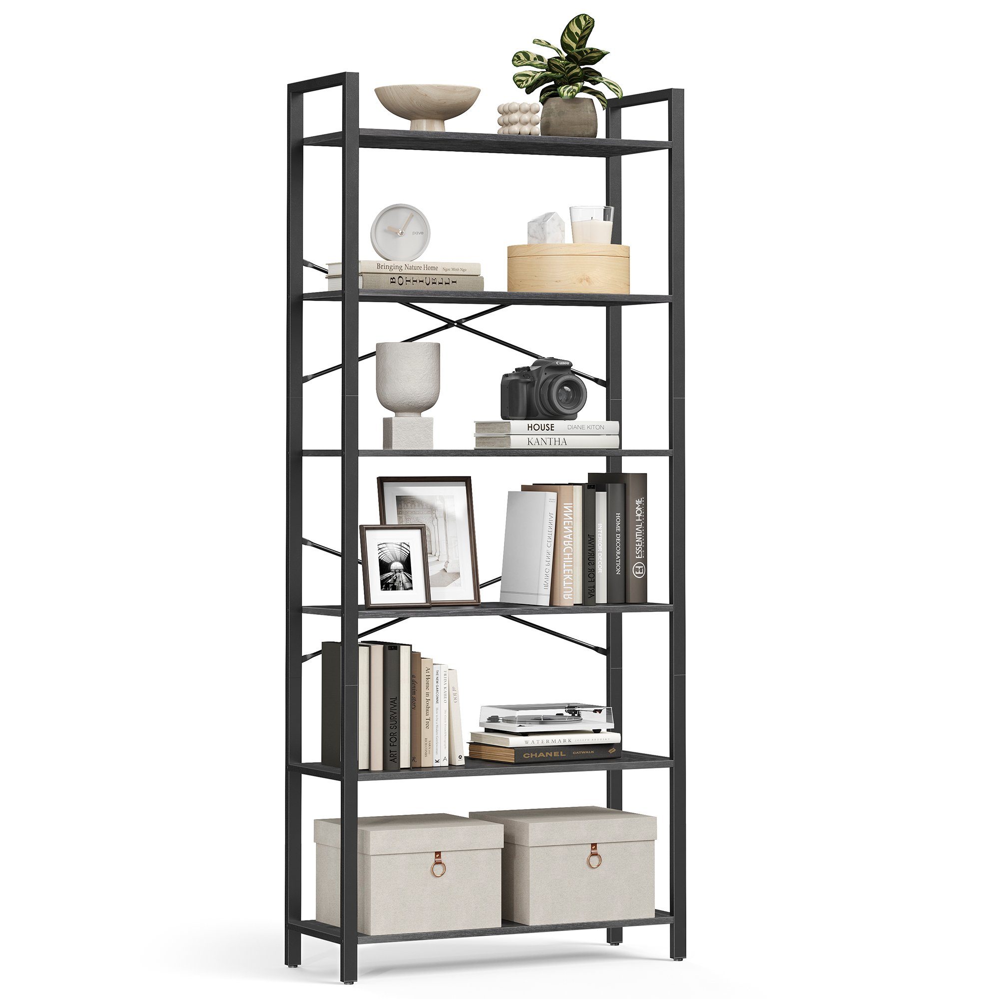 VASAGLE Bücherregal, Standregal, 120/153/186 cm, mit günstig online kaufen