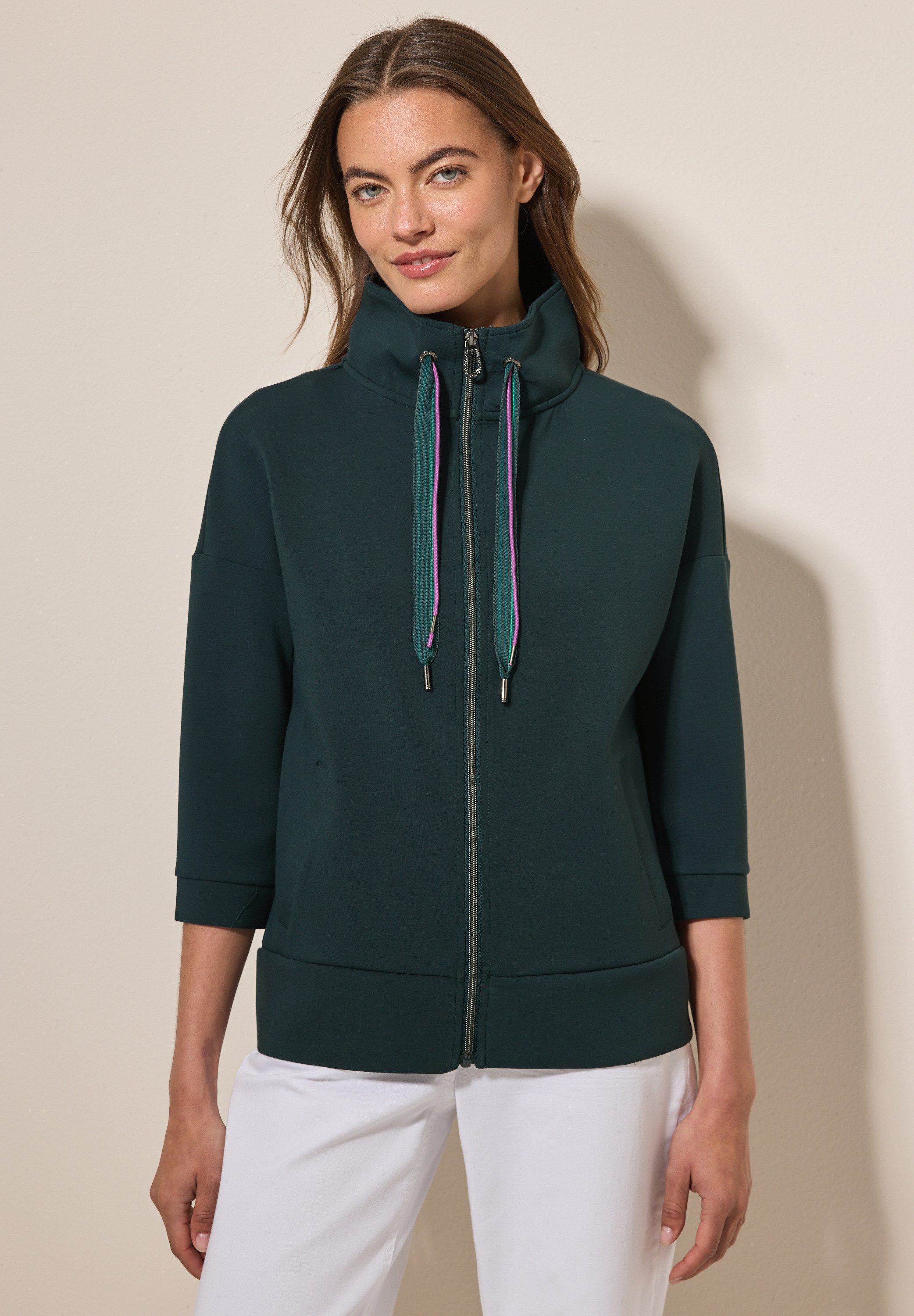 CECIL Sweatjacke mit 3/4 Ärmeln