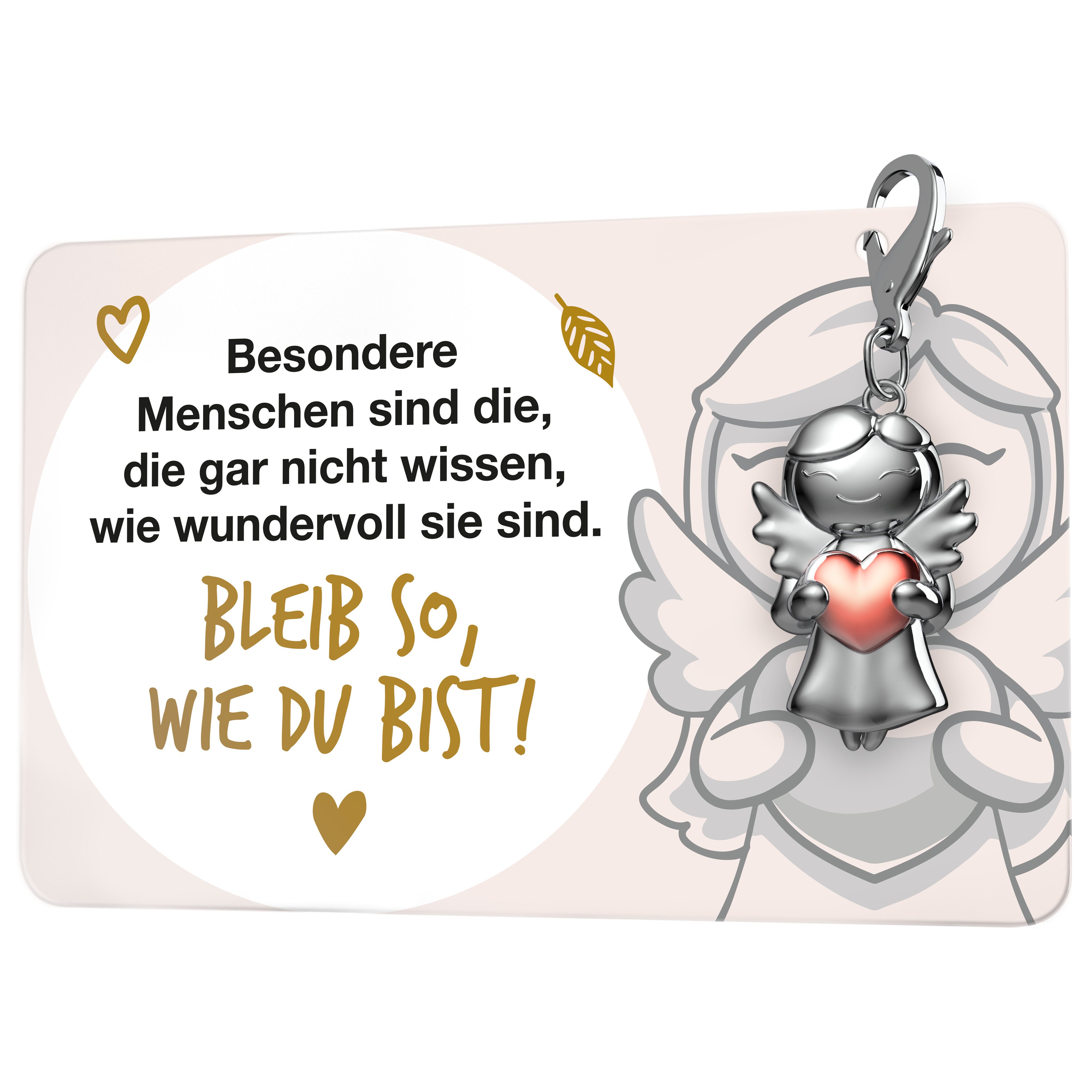 FABACH Schlüsselanhänger Schutzengel Star mit Herz & Geschenkkarte mit liebevoller Botschaft