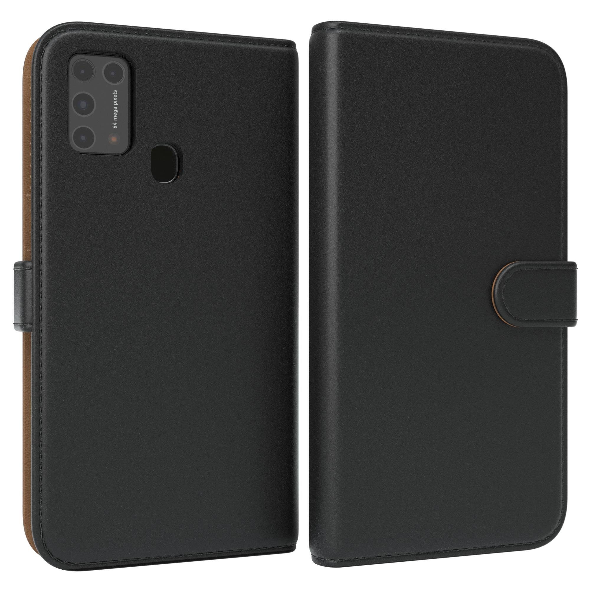 EAZY CASE Handyhülle Uni Bookstyle für Samsung Galaxy M31 6,4 Zoll, Schutzhülle mit Standfunktion Kartenfach Handytasche aufklappbar Etui
