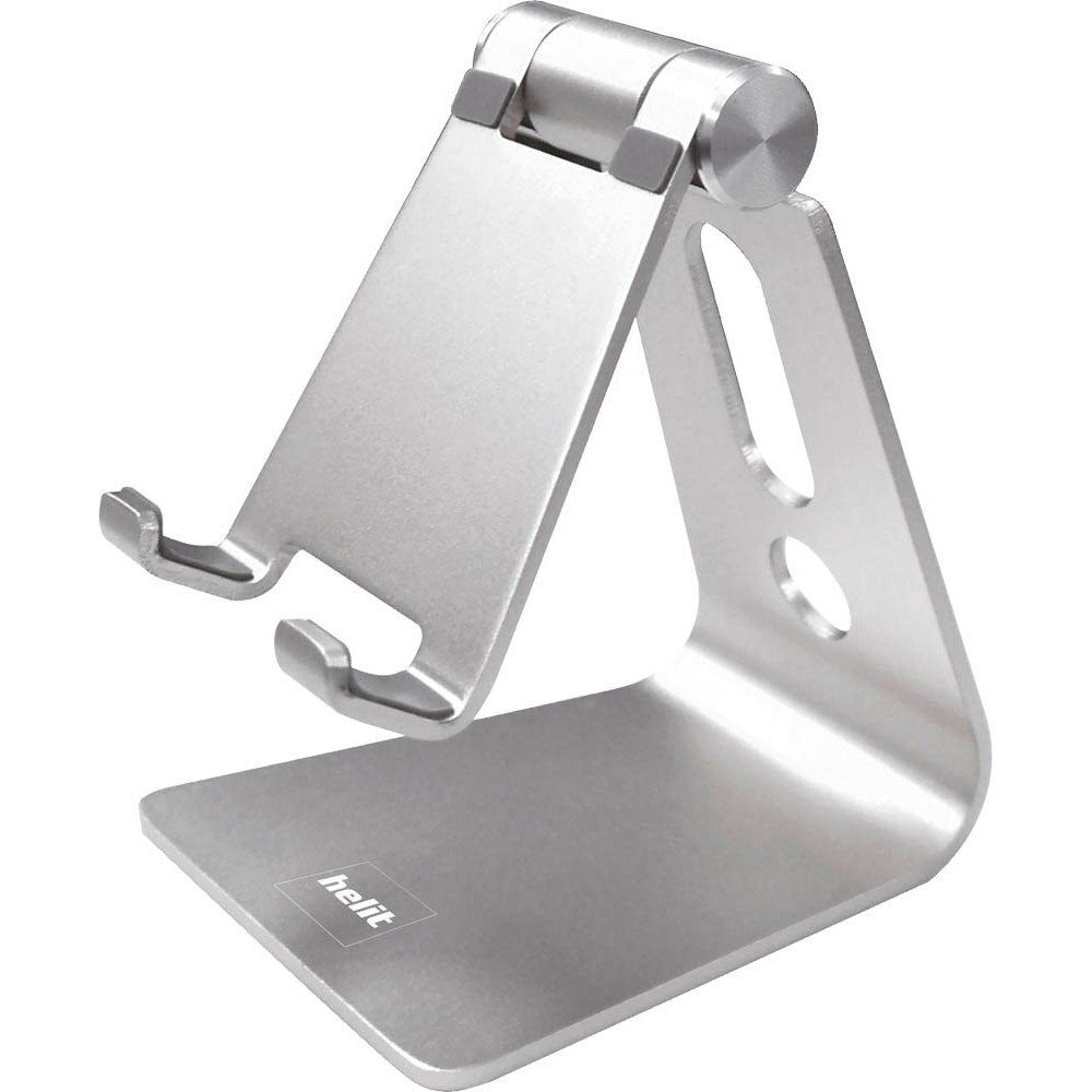 HELIT 1 Handyständer "the 7,4x7,9x10cm silber stand" lite Smartphone-Halterung Alu