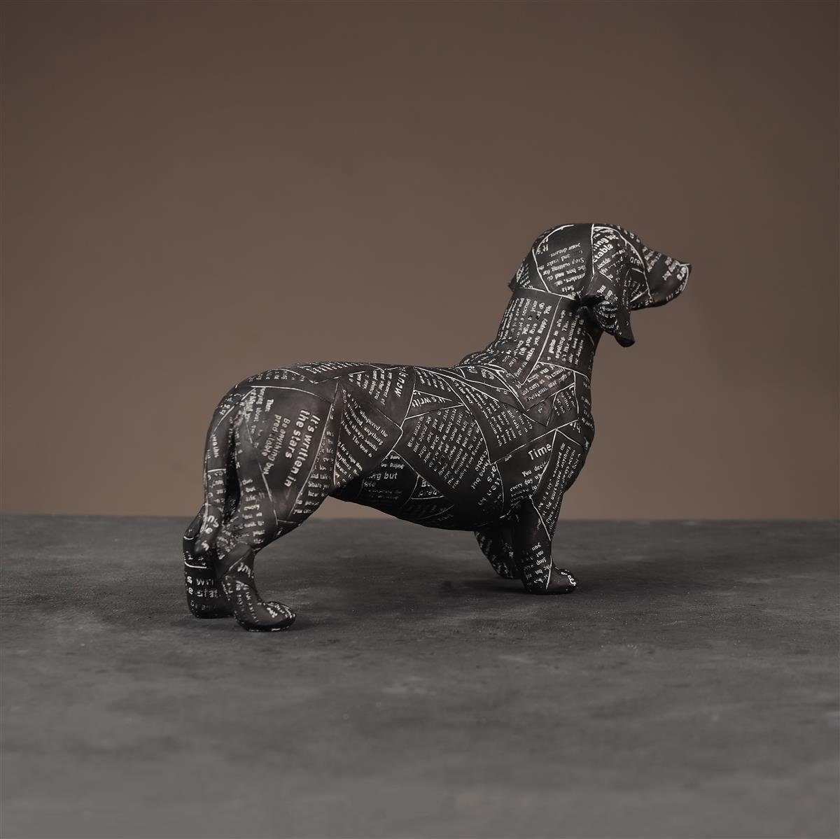 Furni24 Dekofigur Wohnaccessoires, Hundeskulptur, schwarz