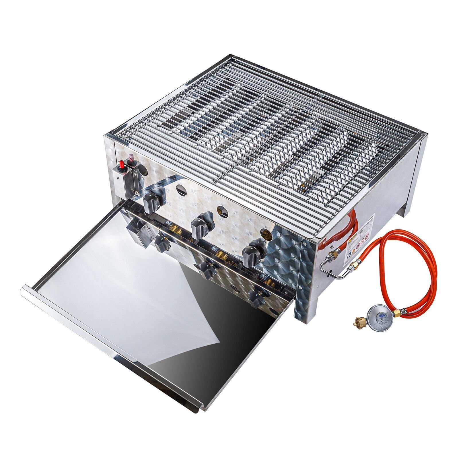 DEMA Gasgrill Edelstahl 3 Flammen Grillrost