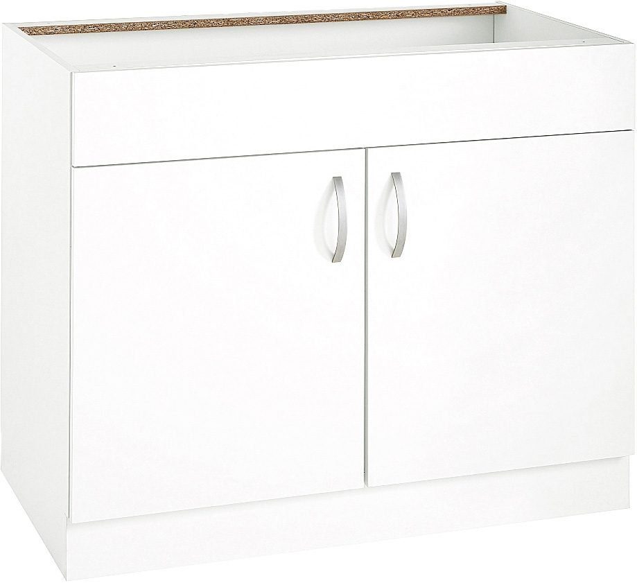 wiho Küchen Spülenschrank Flexi Breite 100 cm Weiß matt