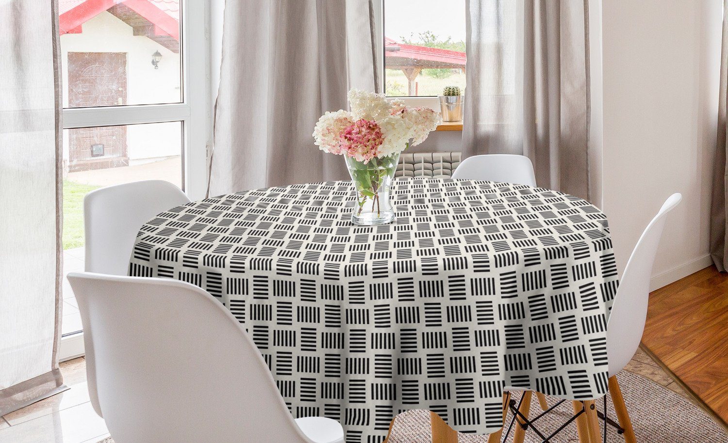 Dekoration, Bold Abakuhaus für Esszimmer Moderne Tischdecke Kreis Abstrakt Küche Abdeckung Linien Tischdecke
