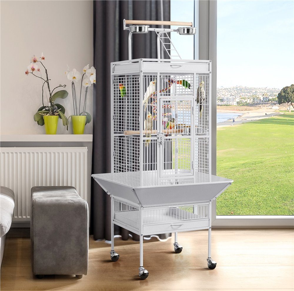 Yaheetech Vogelkäfig, Vogelvoliere Käfig für Wellensittich Papageien