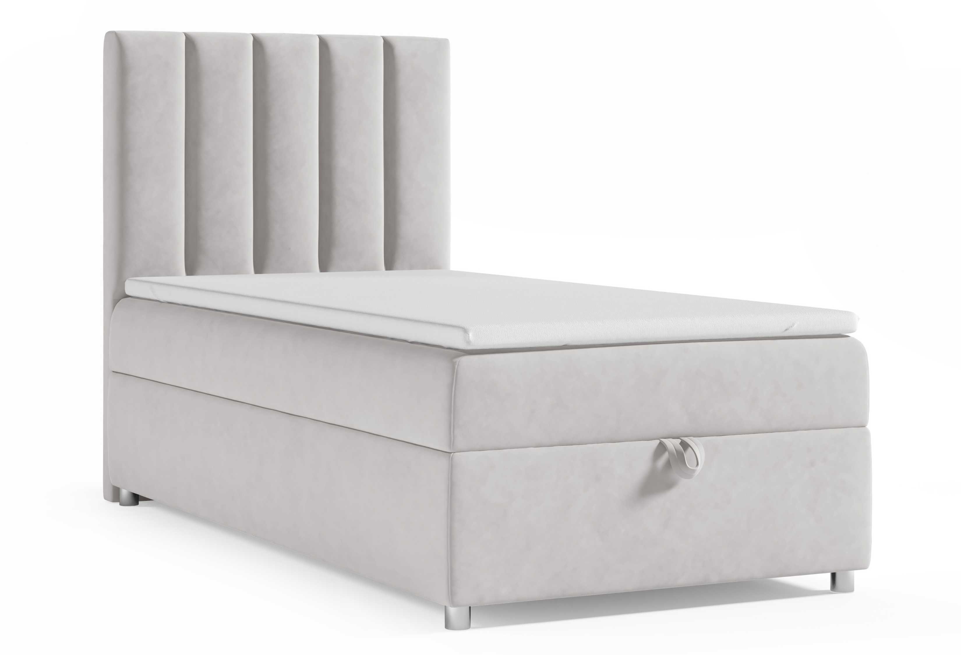 Best for Home Boxspringbett mit Bettkasten Trinity K-10 SINGLE Bonellfederkern inkl. Topper Silber