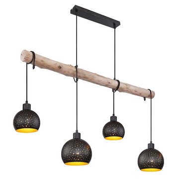 Globo Pendelleuchte, Leuchtmittel nicht inklusive, Hängelampe Pendelleuchte Esstischlampe Holz Wohnzimmerlampe H 120 cm
