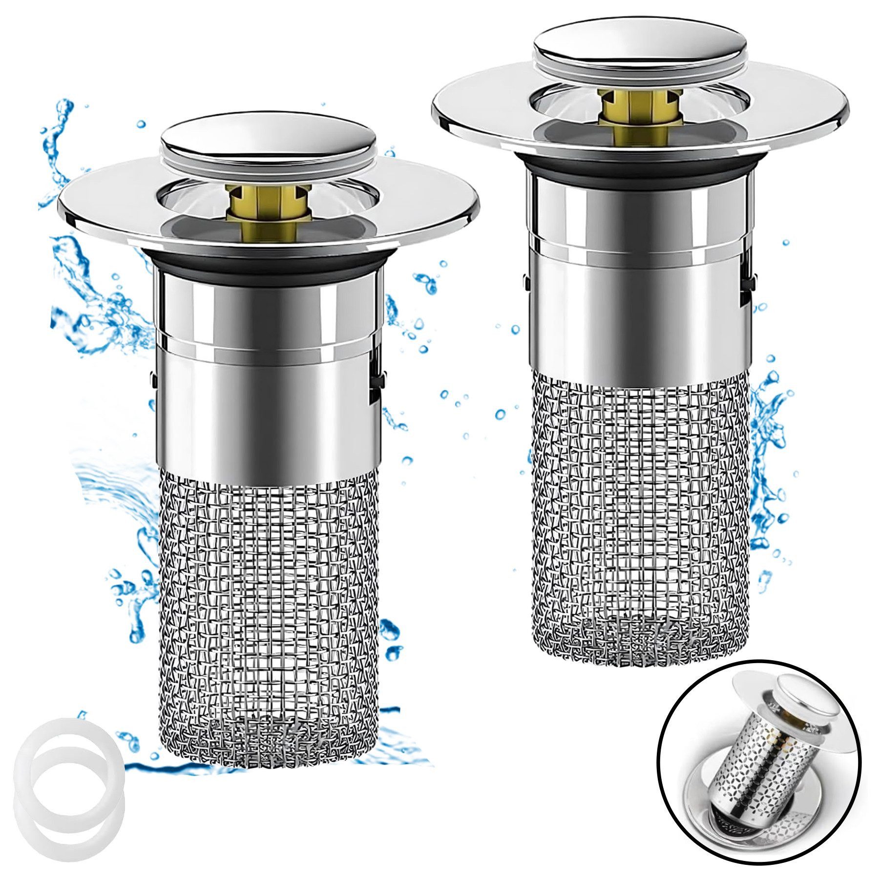 Mutig Waschbeckenstöpsel 2 Stück 2-in-1 Waschbeckenstöpsel günstig online kaufen