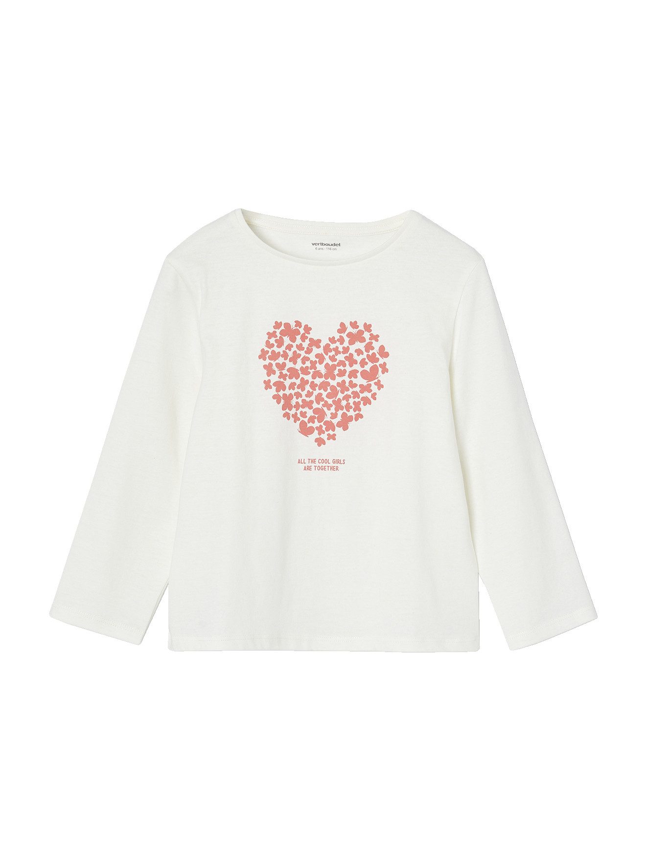 vertbaudet Langarmshirt Mädchen Shirts mit Print BASIC 3er-Pack