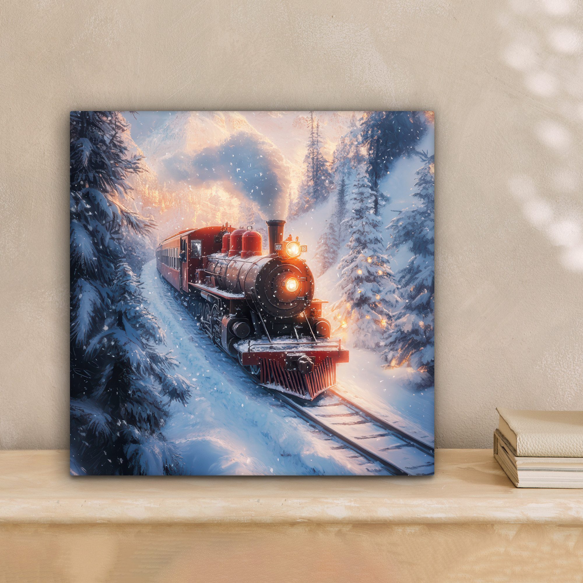 OneMillionCanvasses® Leinwandbild Weihnachtszug - Schnee - günstig online kaufen
