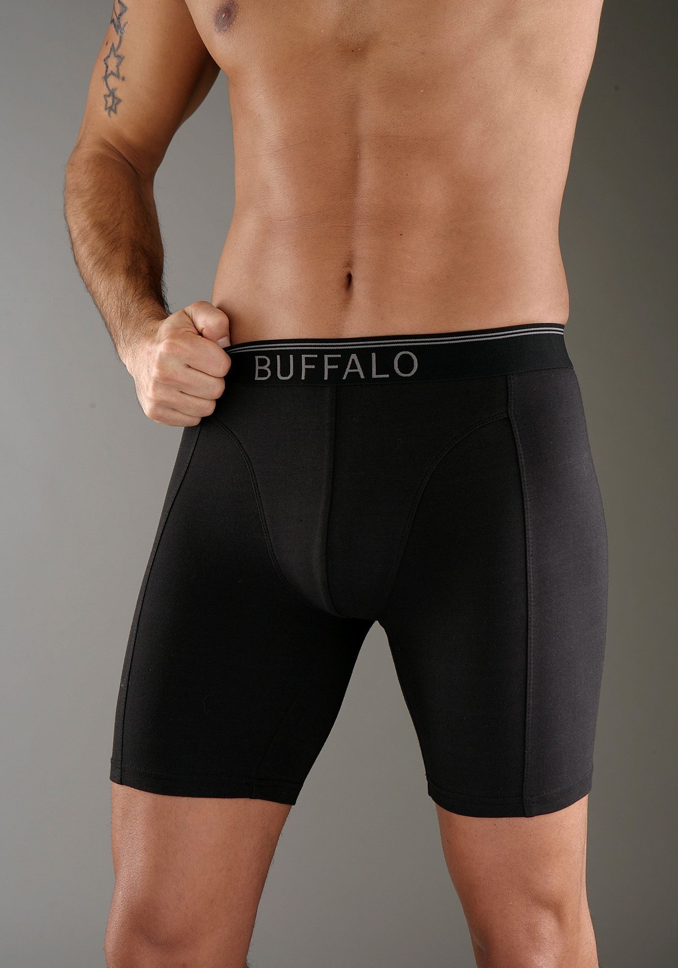 Buffalo Boxer (Packung, 3-St) Trekking Sport und langer auch türkis, orange, in Form für schwarz ideal