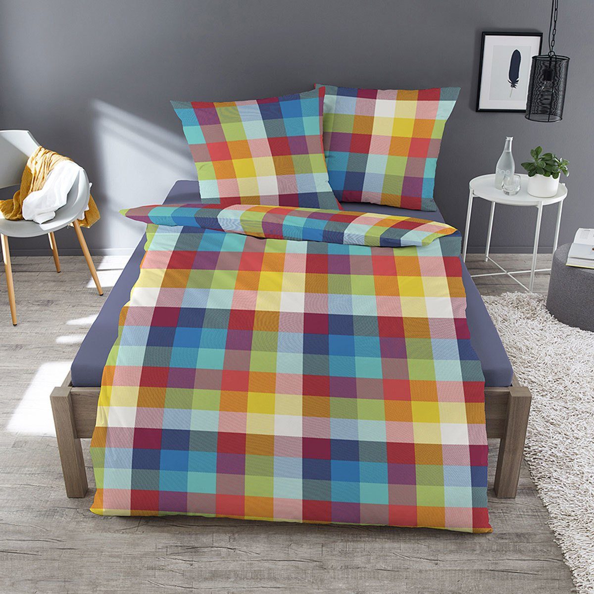 TRAUMSCHLAF Bettwäsche Clown, Biber, 2 teilig, Winterbettwäsche mit buntem günstig online kaufen