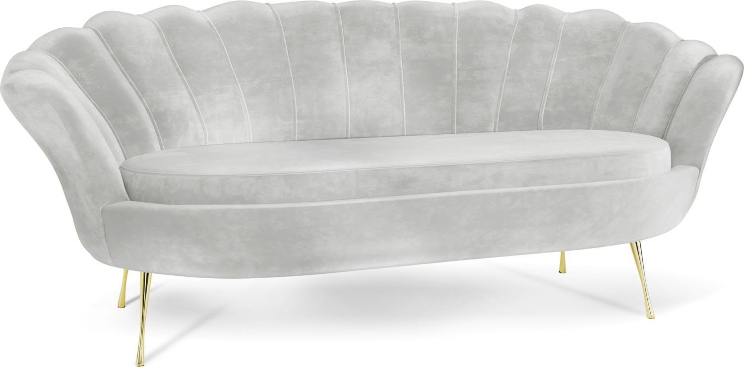 WFL GROUP Sofa Muschel, Samt 3-Sitzer günstig online kaufen