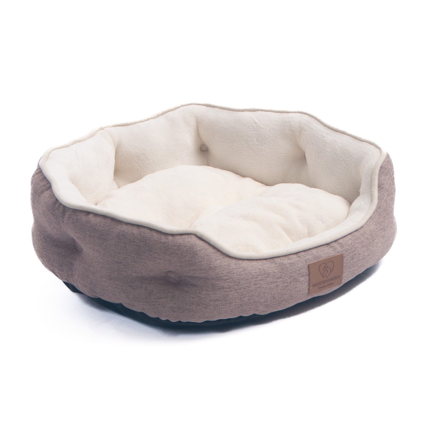 Warenhammer Tierbett Orthopädisches Premium Hundebett, Katzenbett, flauschig weich, für Katzen oder kleine Hunde, 2 Teilig mit Wendekissen / kühlende Sommer oder wärmende Winterseite