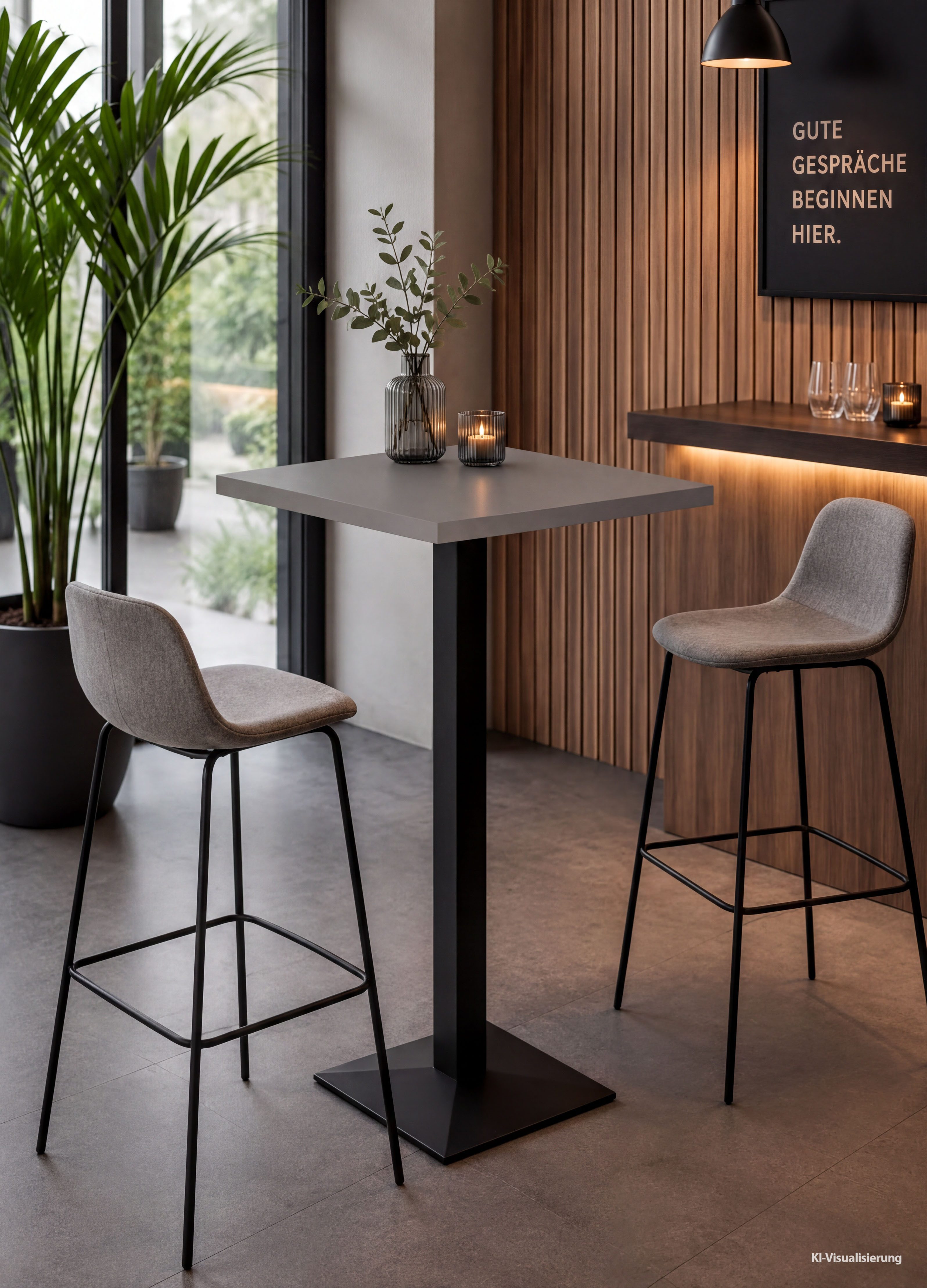 Mäusbacher Bistrotisch Big Bistro Metall, Quadrat-Säulengestell, eckige Platte BHT 70x105x70 cm