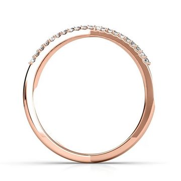 Ella Eisvogel Goldring Ring X : Roségold & 40 österreichische Kristalle (funkelnd), 18 Karat vergoldet