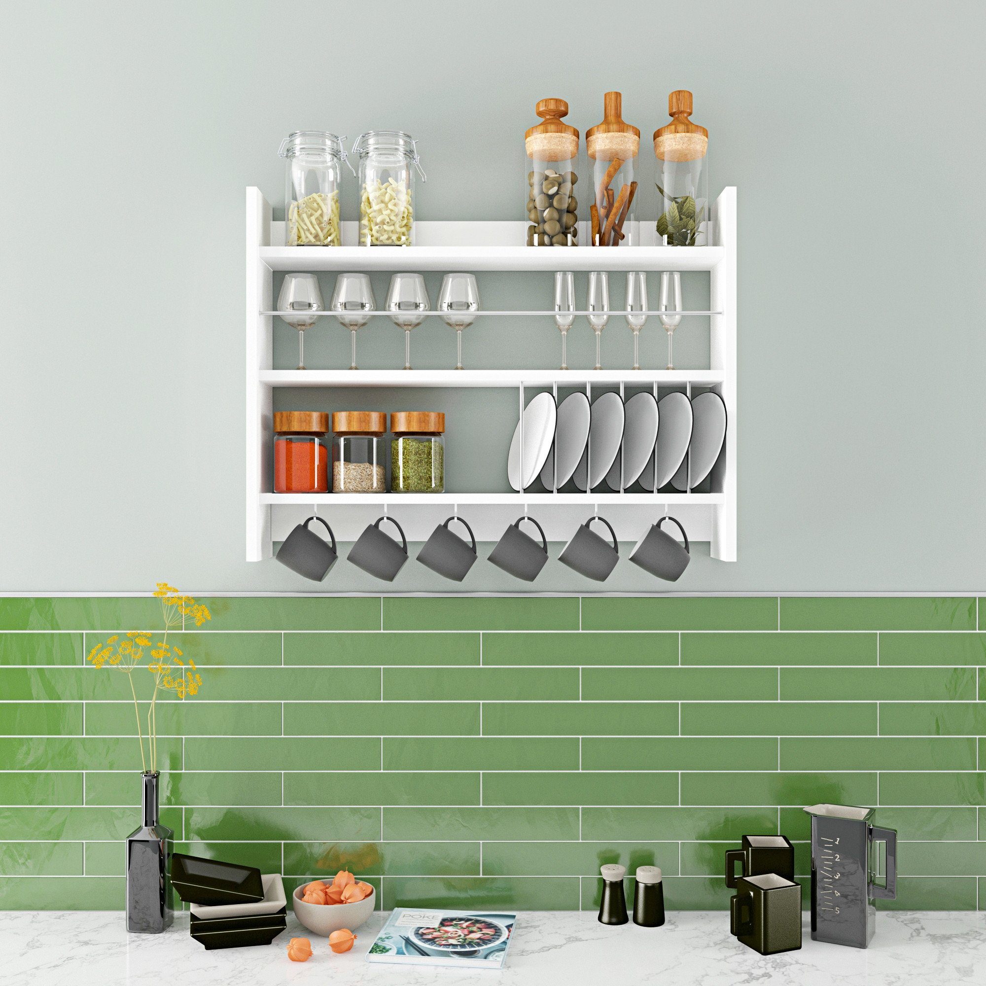 Skye Decor Wandregal 100% MELAMINE COATED PARTICLE BOARD, 65 cm x 15 cm x 85 cm N1302