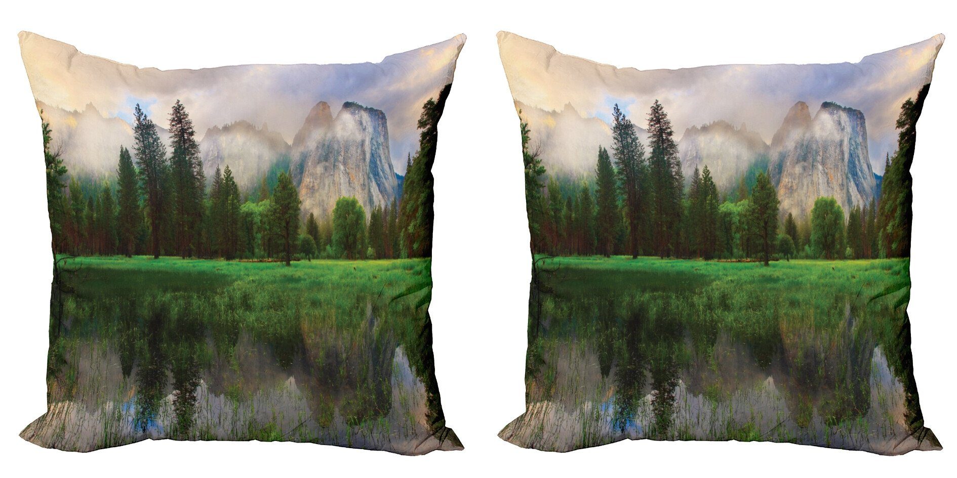 Kissenbezüge Modern Accent Doppelseitiger Digitaldruck, Abakuhaus (2 Stück), Natur Yosemite-Baum