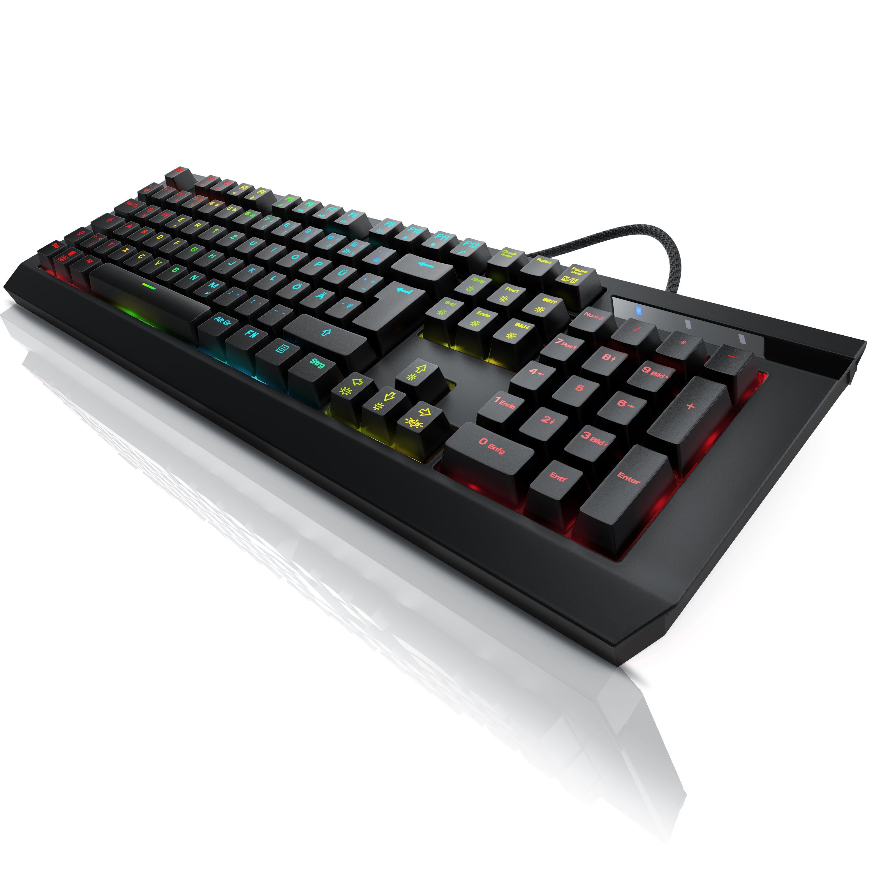 Titanwolf Gaming-Tastatur (mechanische RGB / „Imperial“ Beleuchtung) Deutsches-Layout LED Tastatur