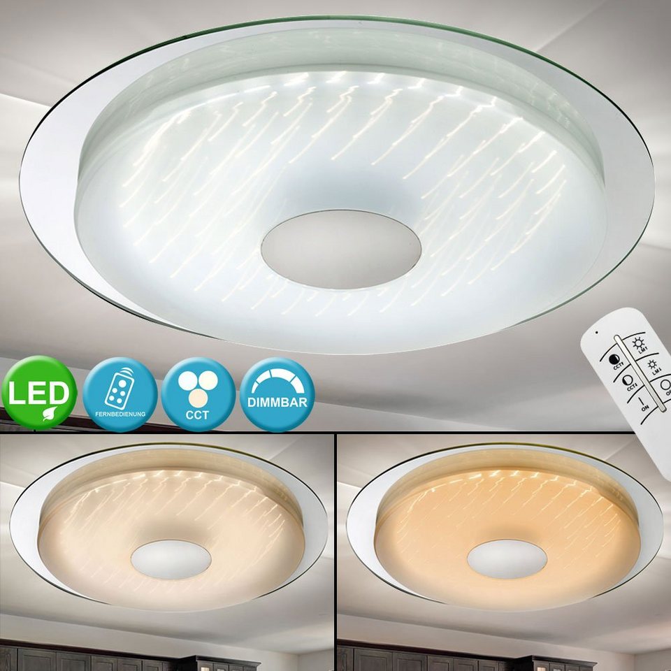 etc shop Deckenstrahler, Deckenlampe Fernbedienung dimmbar LED  Schlafzimmerleuchte Deckenleuchte mit 20D Effekt Folie, verstellbare  Lichtfarbe, 20W ...