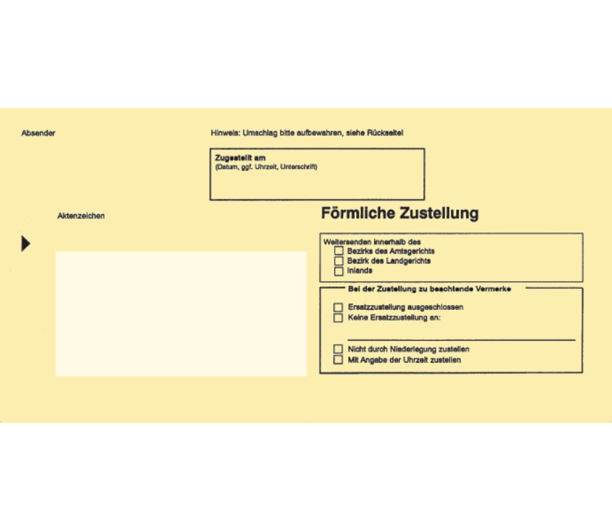 Briefumschlag Postzustellung Innerer Umschlag DINlang nassklebend mit Fenster