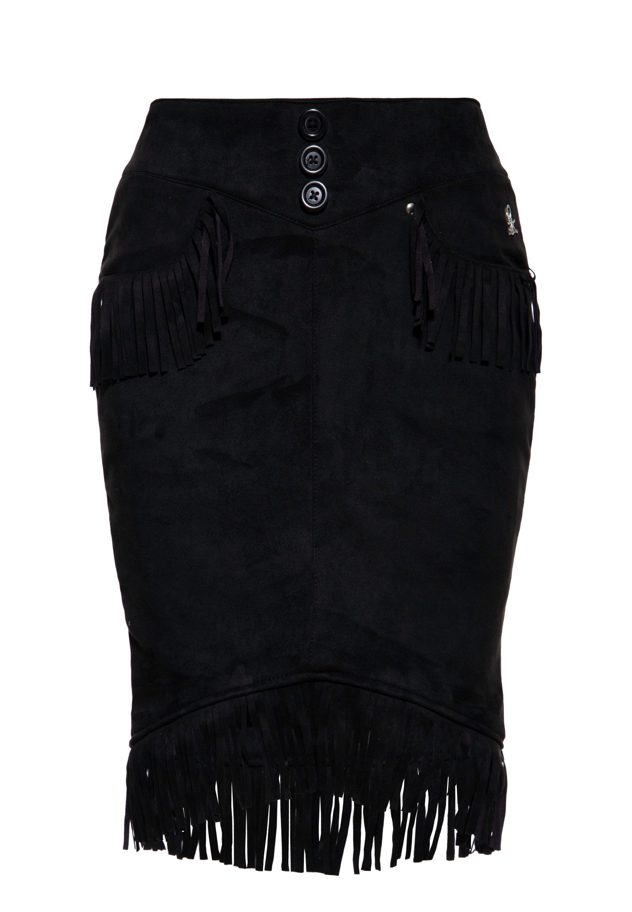 QueenKerosin Bleistiftrock mit Fransen günstig online kaufen