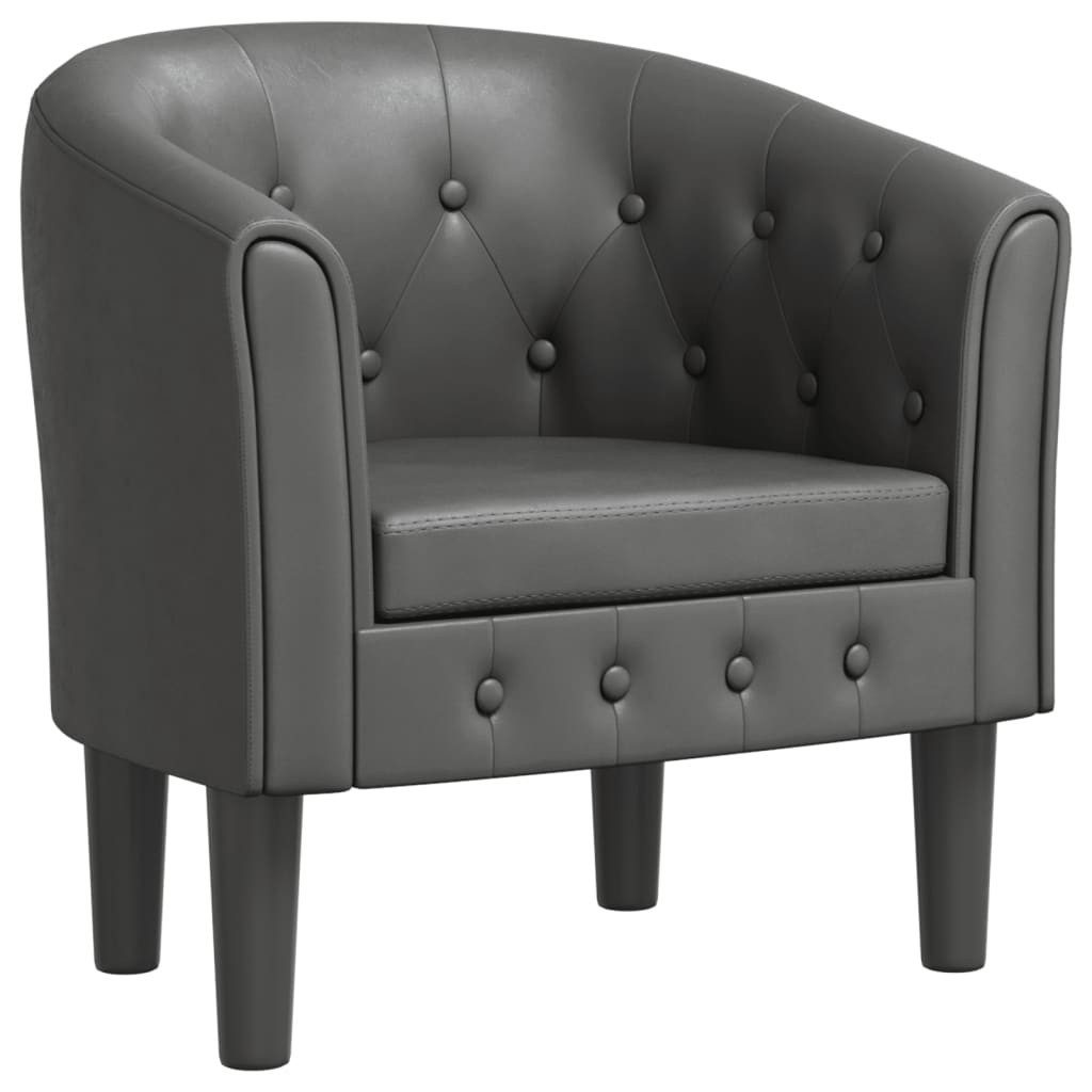 vidaXL Sessel Clubsessel Grau Kunstleder (1-St) günstig online kaufen