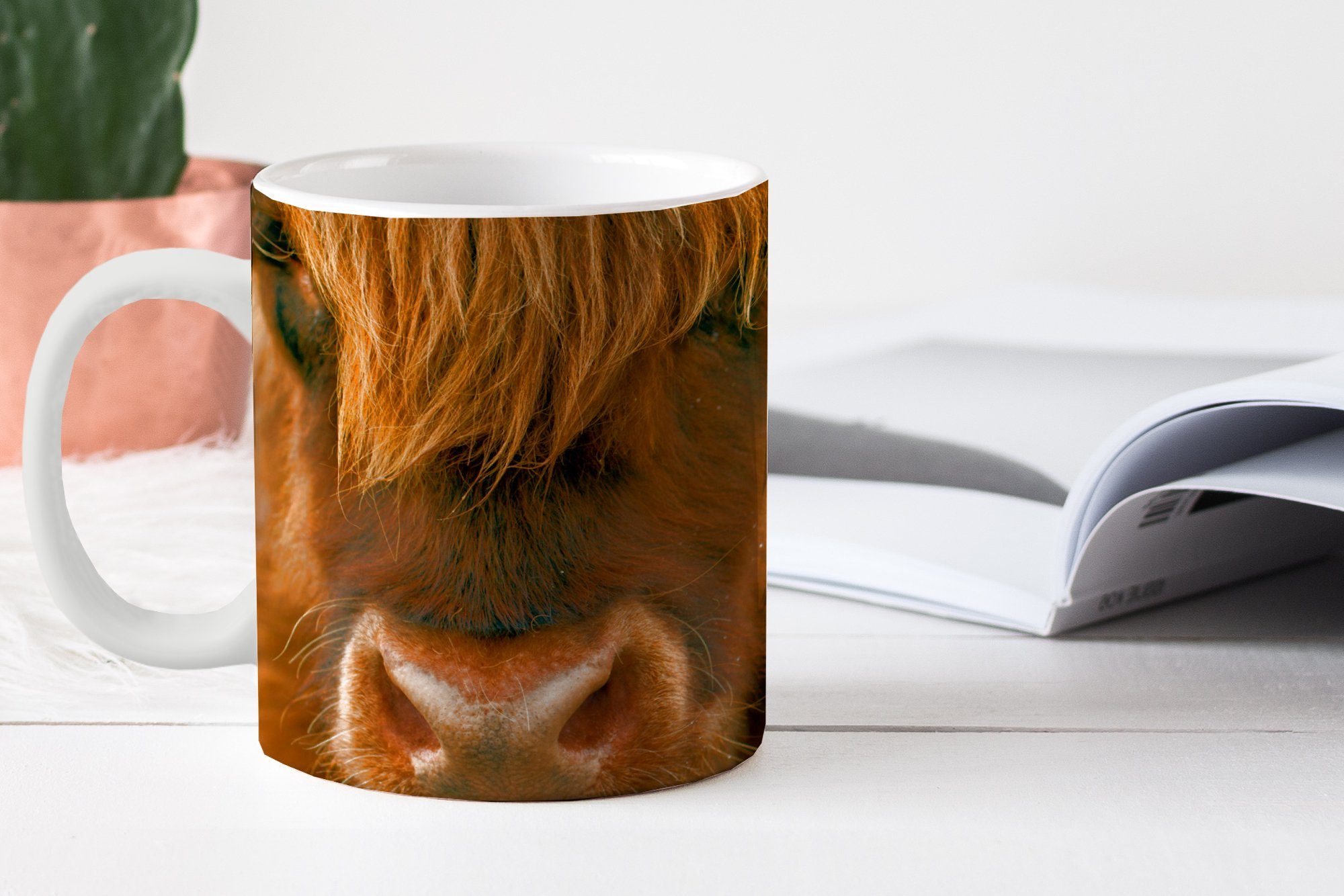 Highlander Keramik, Becher, MuchoWow Kaffeetassen, Tasse Teetasse, - Teetasse, Nase, Schottischer Orange - Geschenk