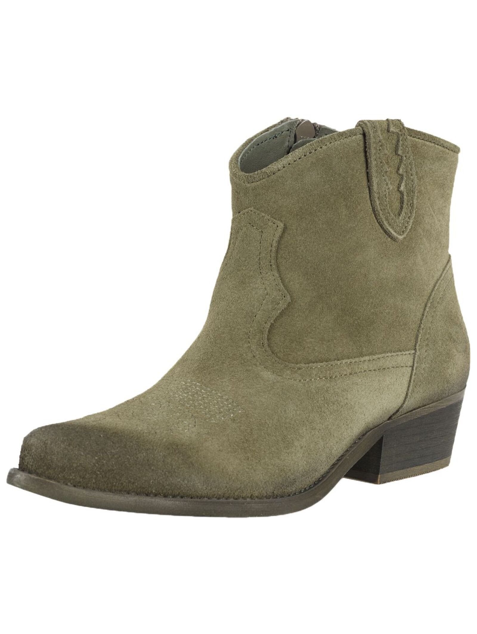Felmini Wide Fit Stiefelette Veloursleder . Cowboy Stiefelette günstig online kaufen