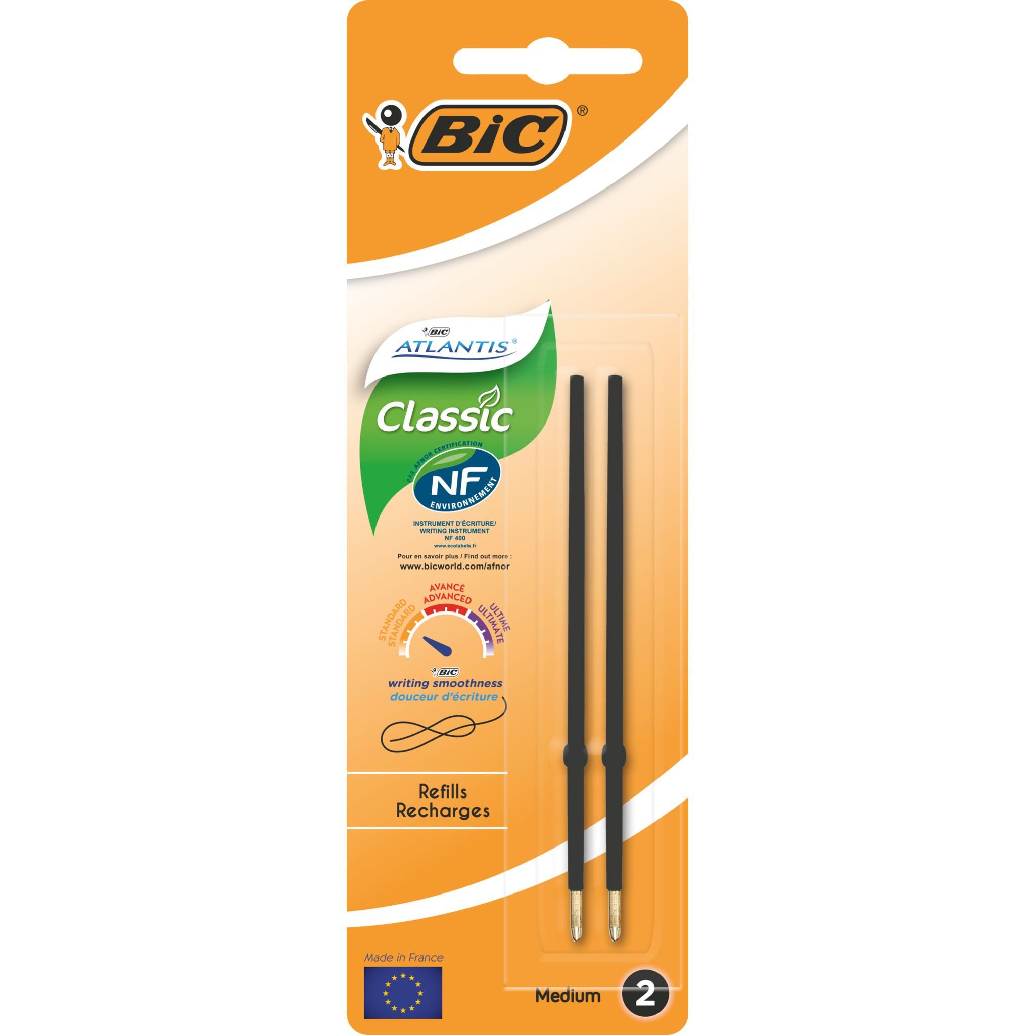 Kugelschreibermine Bic Kugelschreibermine X-Smooth 0,4mm schwarz Blister 2St