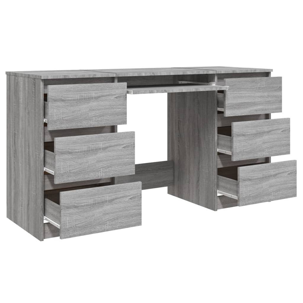Grau cm Sonoma Schreibtisch 140x50x77 Holzwerkstoff furnicato