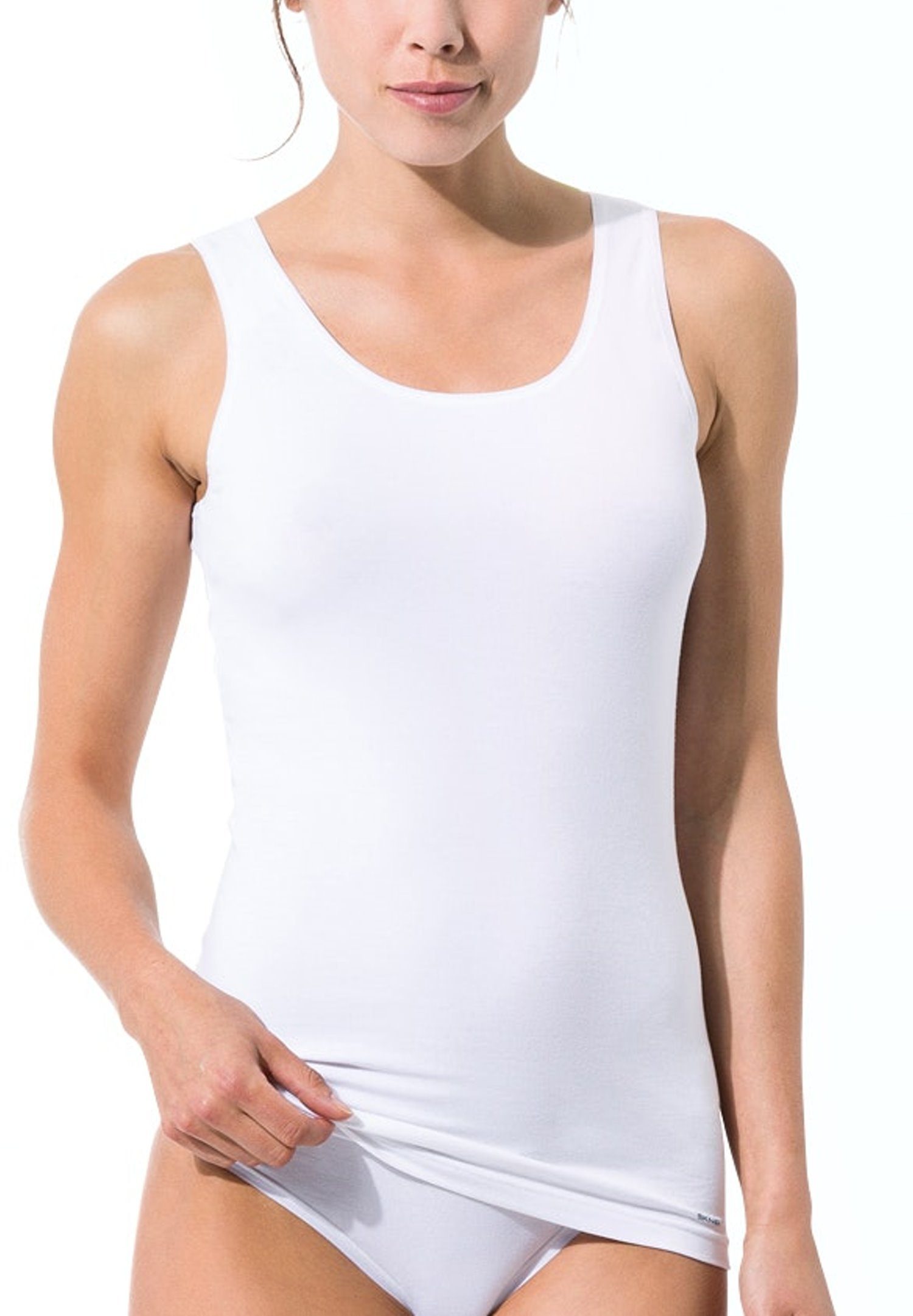 Skiny Unterhemd Skiny Damen Unterhemd (1, 1-St) Baumwollmischung weiß