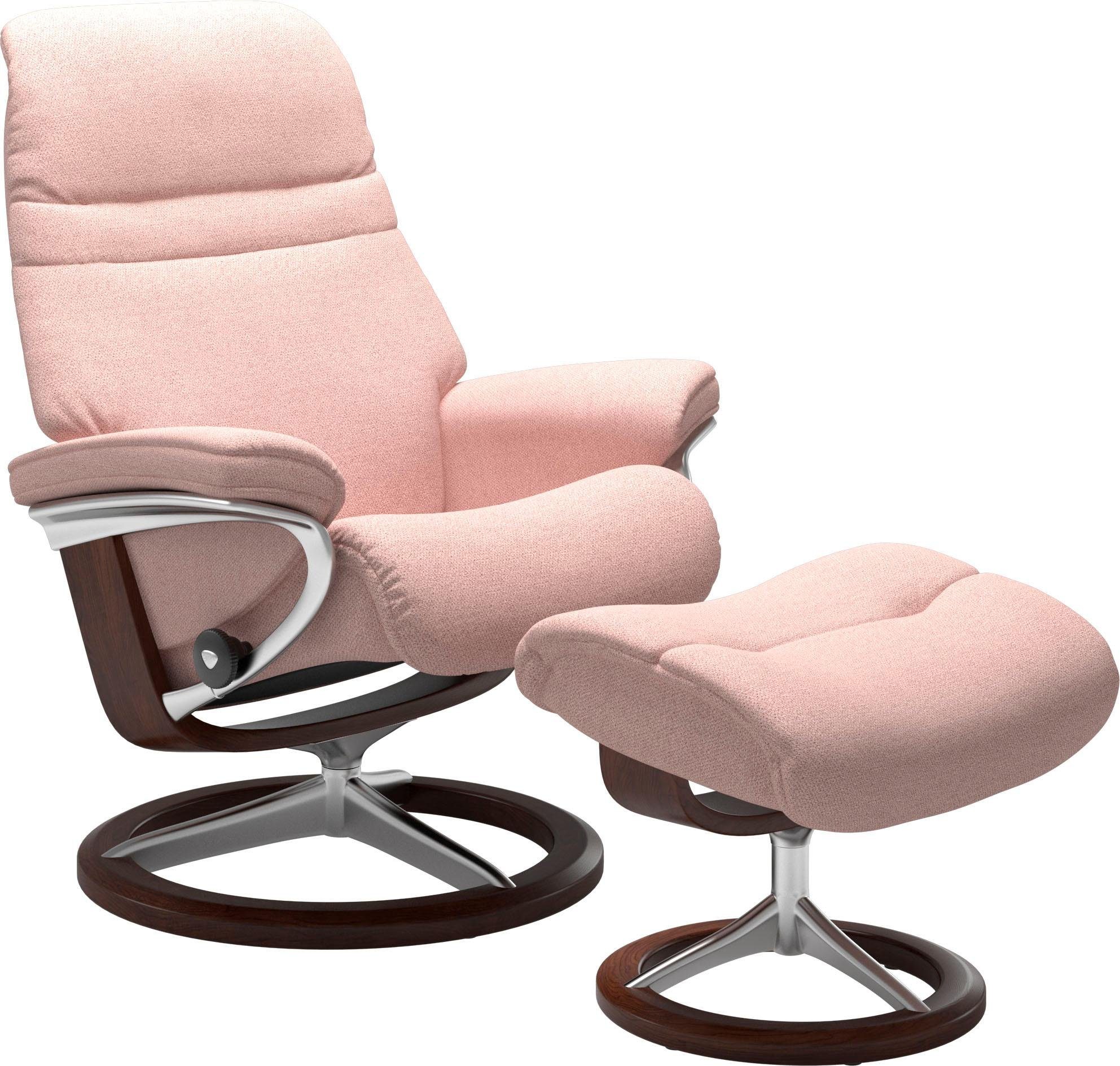 Hocker), S, Größe mit Base, Signature Sunrise (Set, Braun mit Gestell Stressless® Relaxsessel Relaxsessel