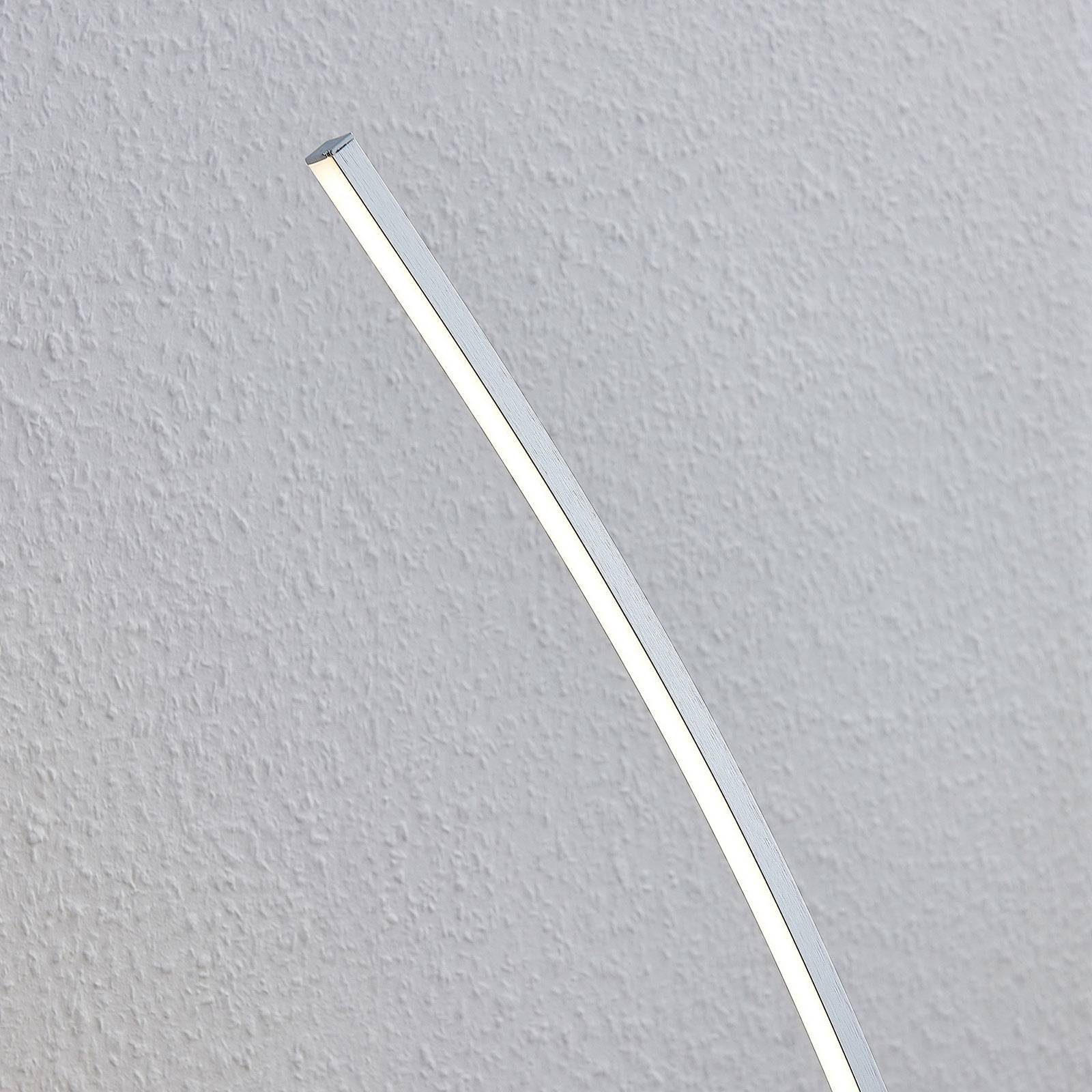 Lindby Bogenlampe Nalevi, fest inkl. silber flammig, Modern, LED-Leuchtmittel verbaut, warmweiß, 1 gebürstet, Leuchtmittel Metall